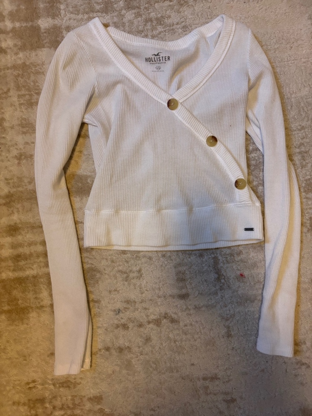 white button hollister sweater